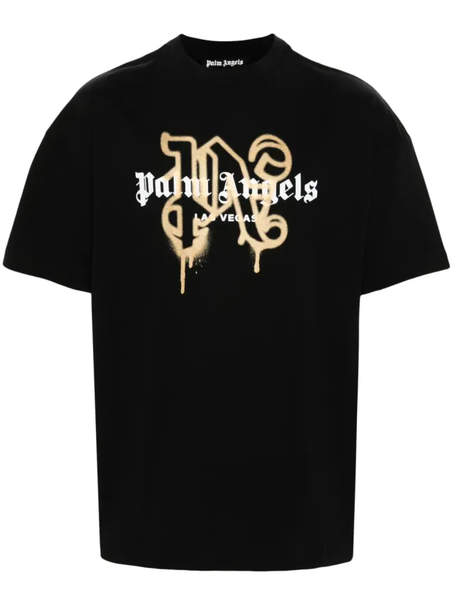 Palm Angels Palm Angels ラスベガス モノグラムプリント Tシャツ - ブラックの商品画像