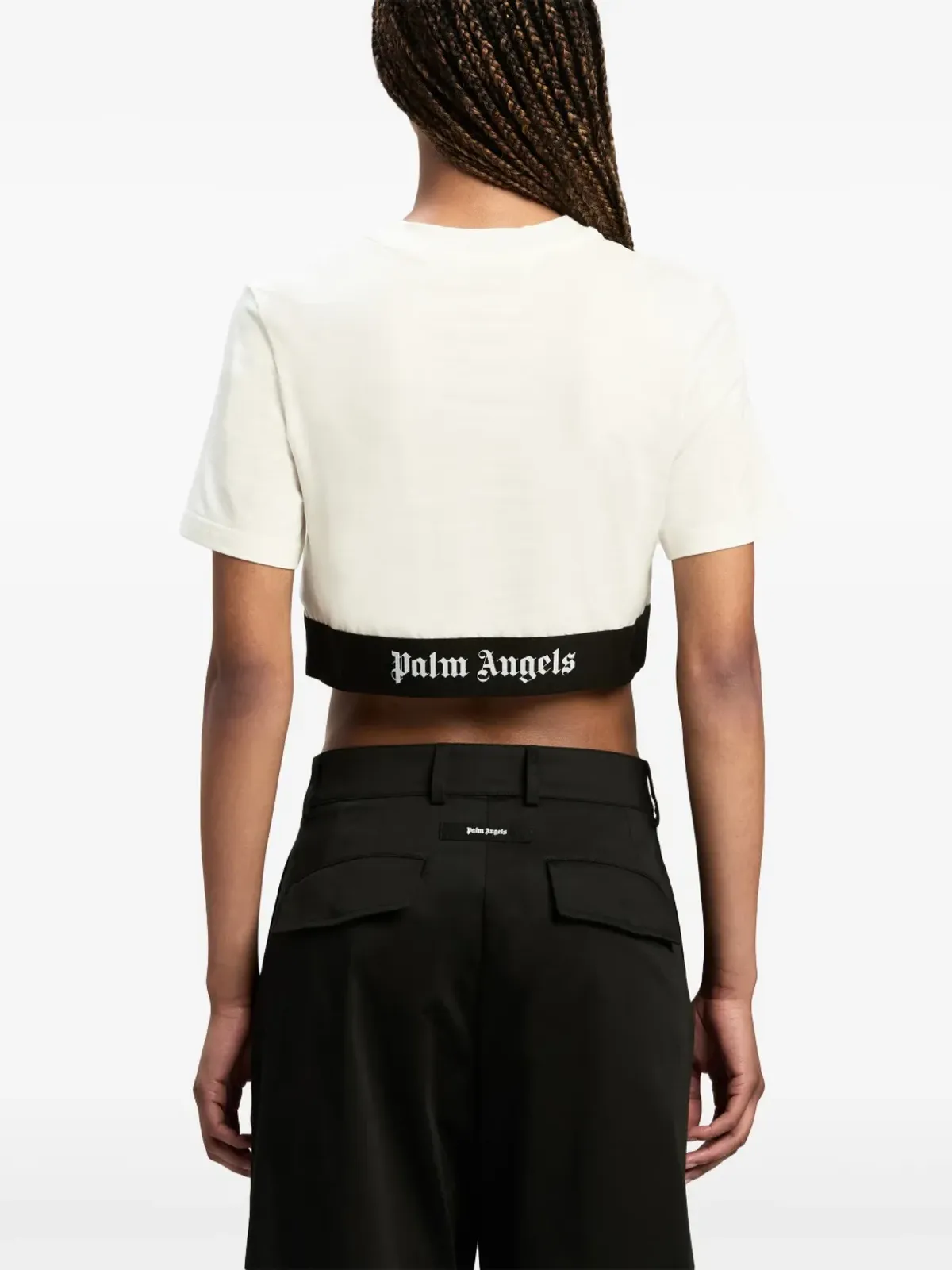 Palm Angels ロゴアンダーバンド コットン クロップトップ - ホワイト - 画像5
