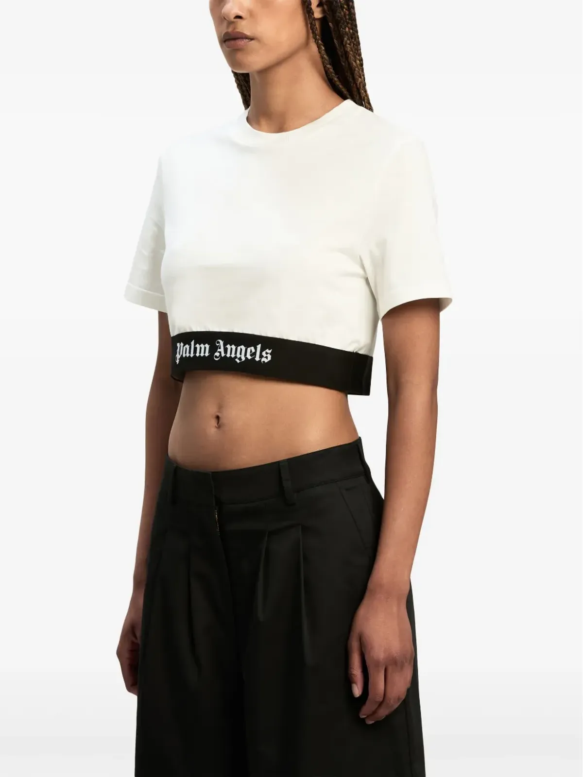 Palm Angels ロゴアンダーバンド コットン クロップトップ - ホワイト - 画像4