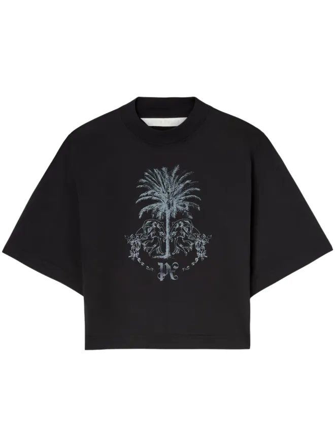 Palm Angels Palm Angels Palms ペンシル コットン クロップトップ - ブラックの商品画像