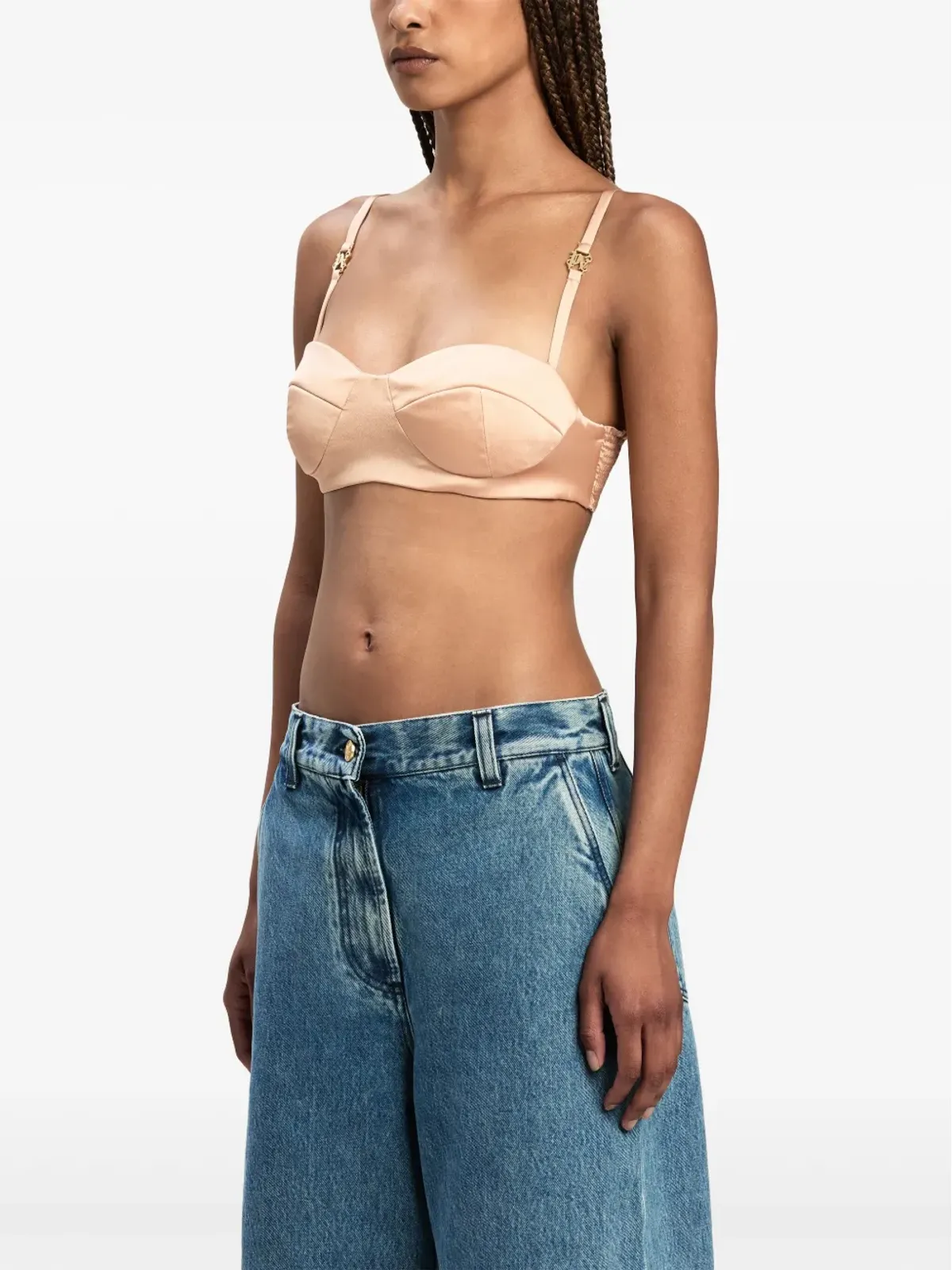 Palm Angels ロゴプレート バルコネット ブラ - Neutrals - 画像4