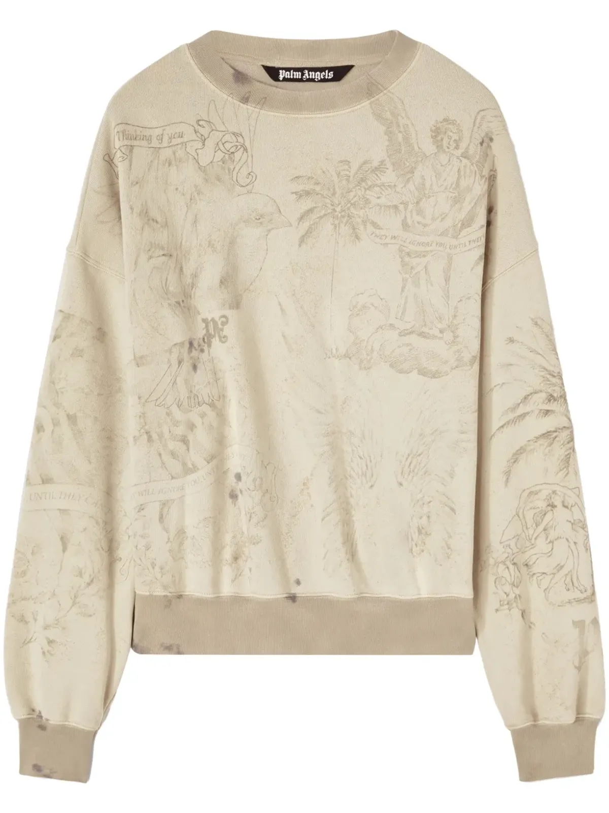 Palm Angels グラフィックプリント コットン スウェットシャツ - ベージュ - 画像1