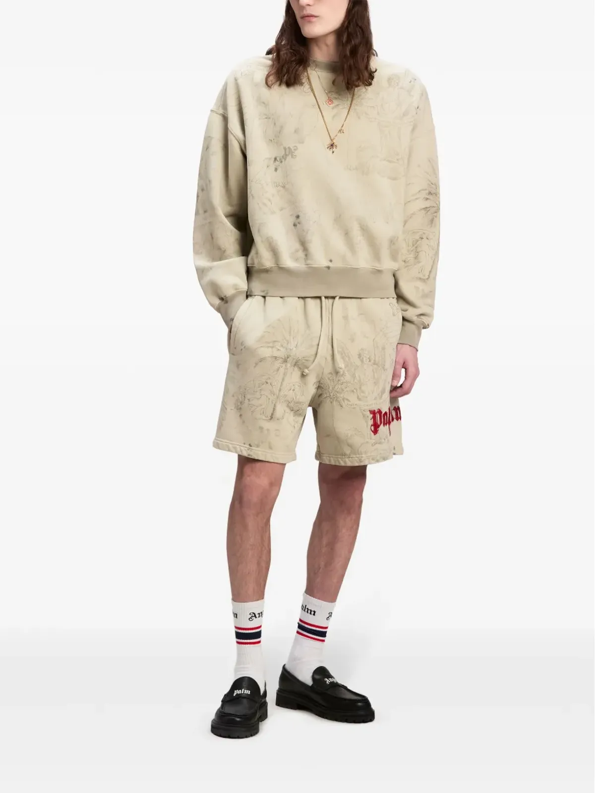 Palm Angels グラフィックプリント コットン スウェットシャツ - ベージュ - 画像2
