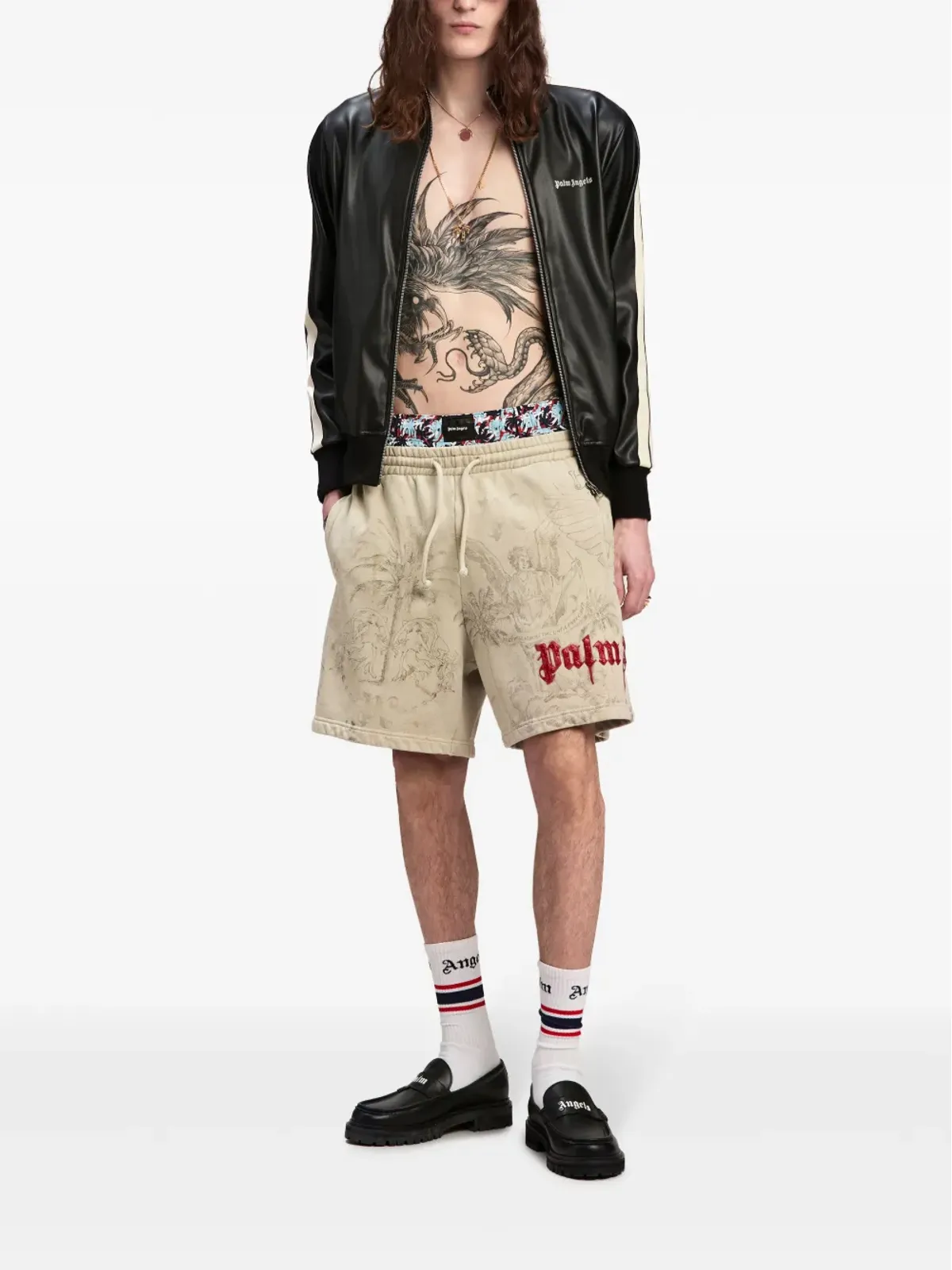 Palm Angels グラフィックプリント コットンショーツ - 画像2