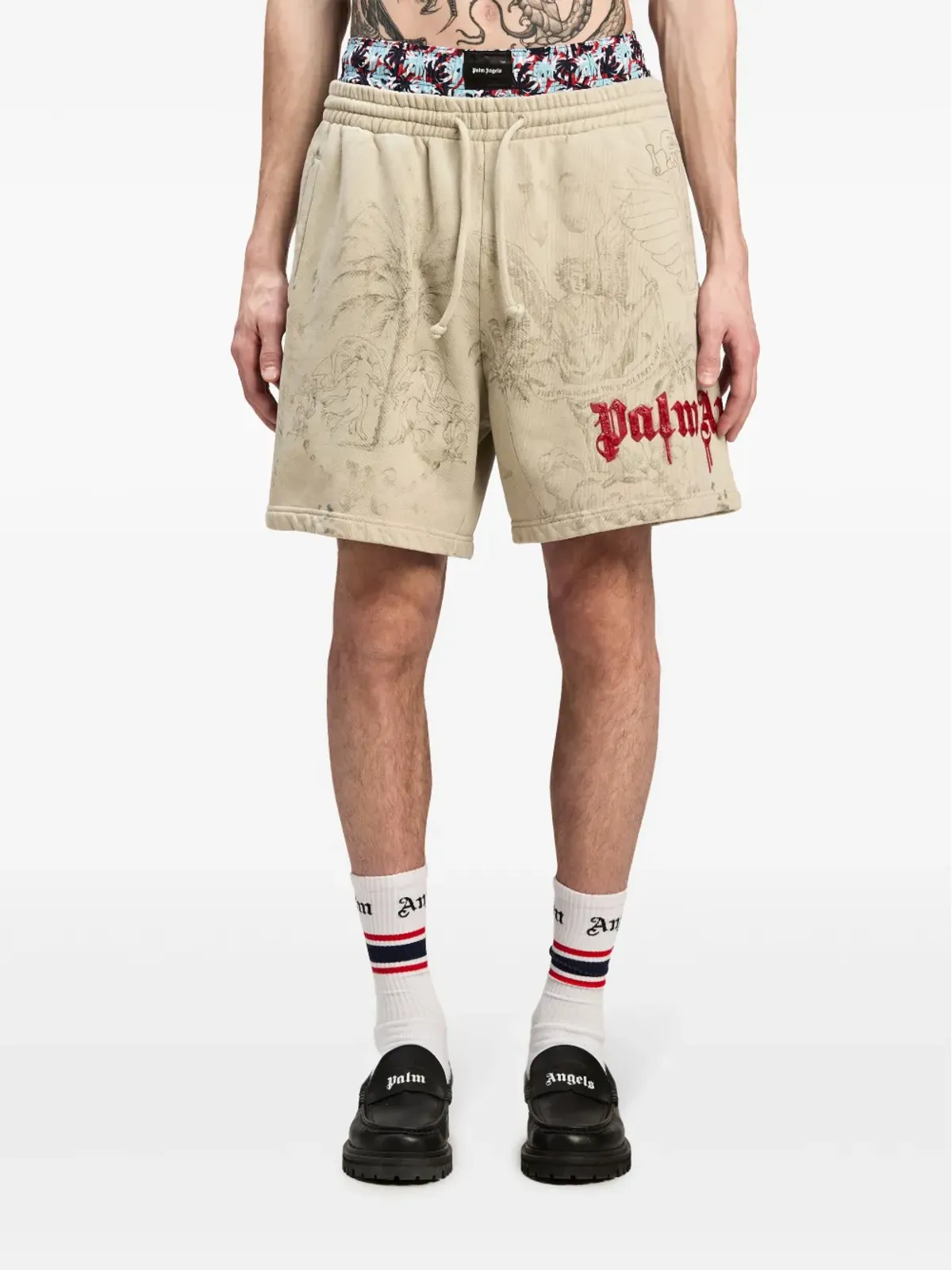 Palm Angels グラフィックプリント コットンショーツ - 画像3