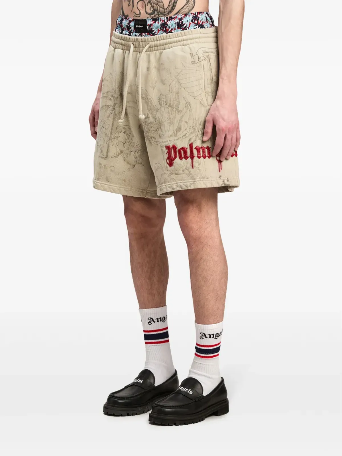 Palm Angels グラフィックプリント コットンショーツ - 画像4