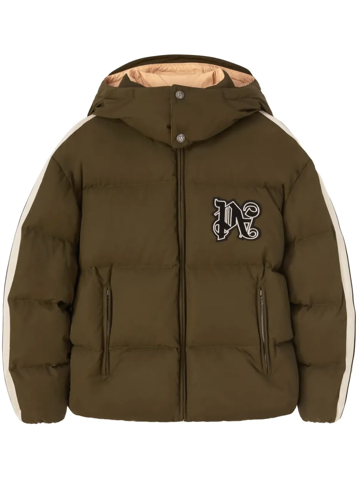 Palm Angels モノグラム入り ダウン フード付きジャケット - グリーン - 画像1