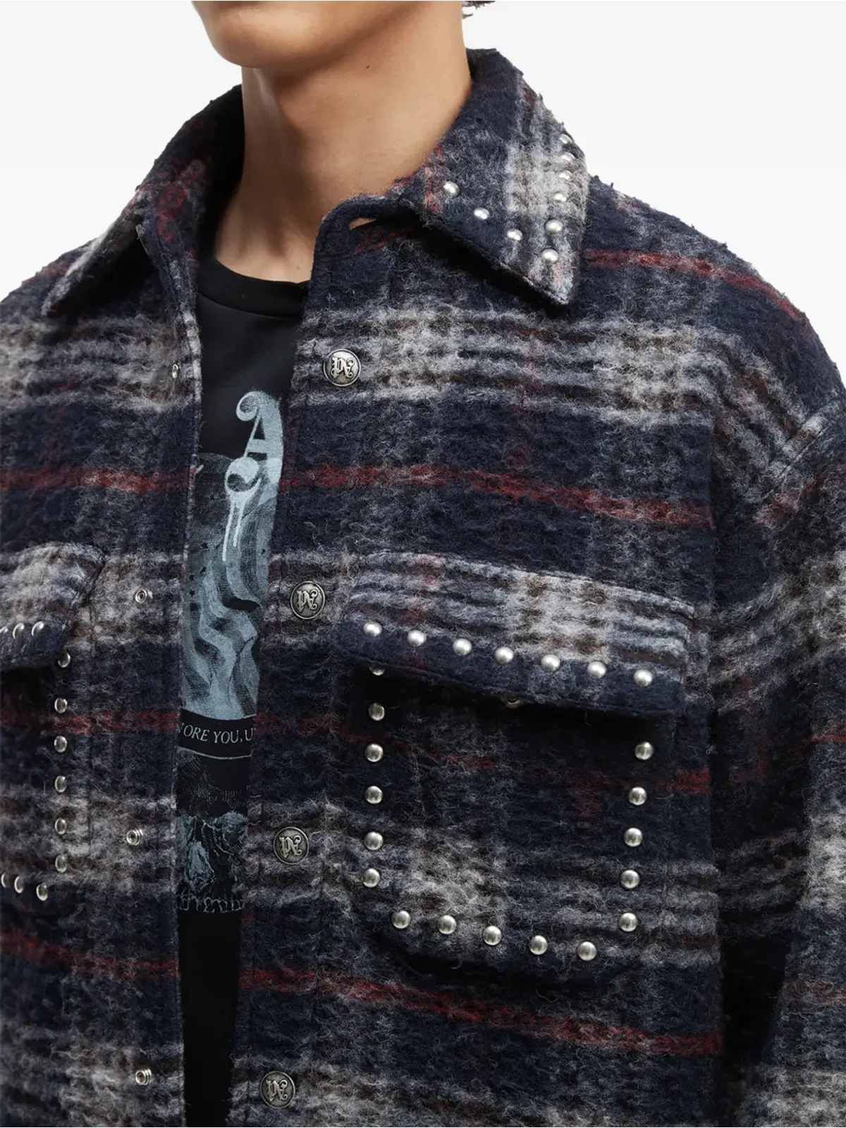 Palm Angels チェック柄シャツジャケット - ブルー - 画像5