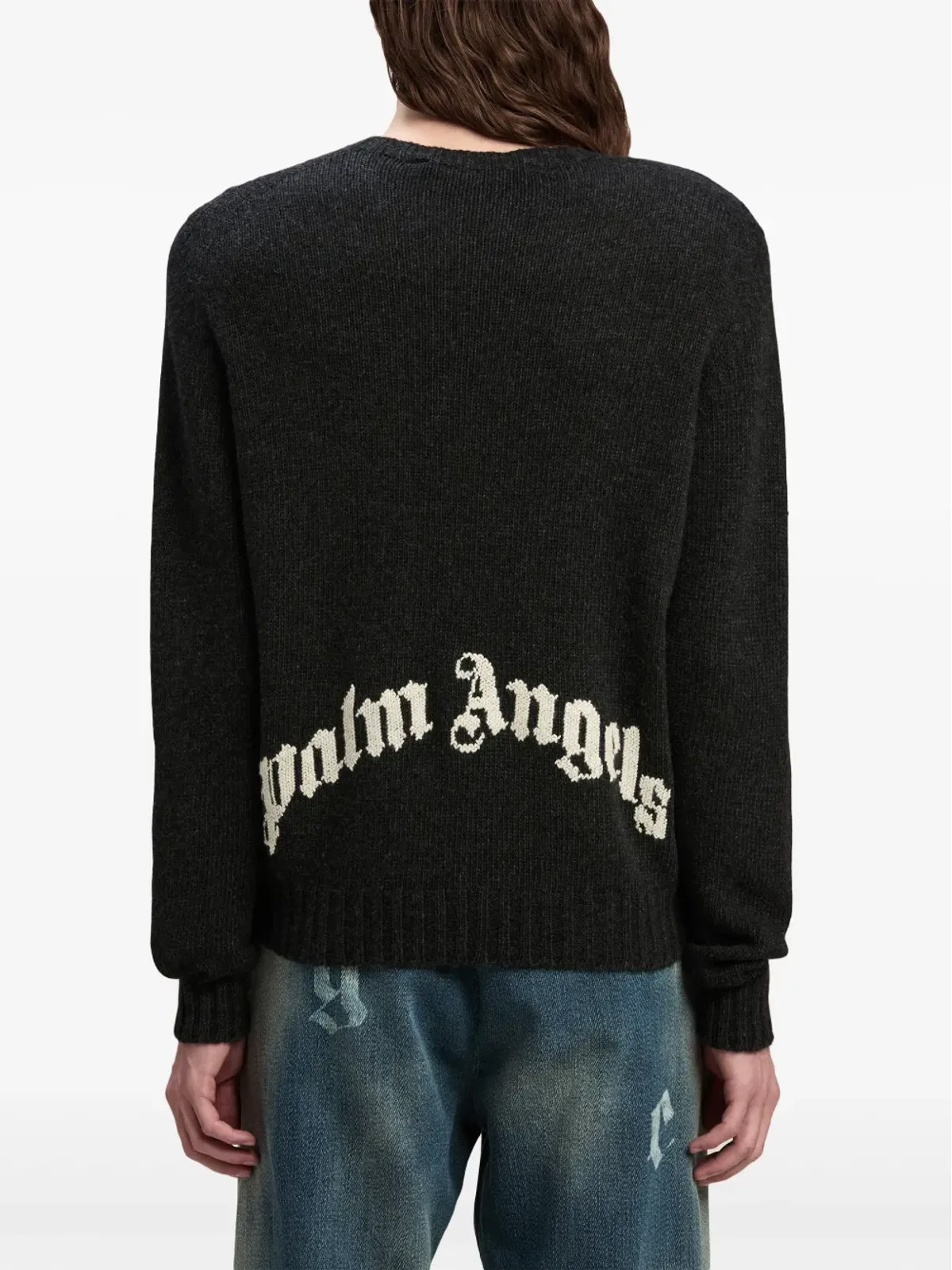 Palm Angels カーブドロゴ ウールセーター - グレー - 画像5