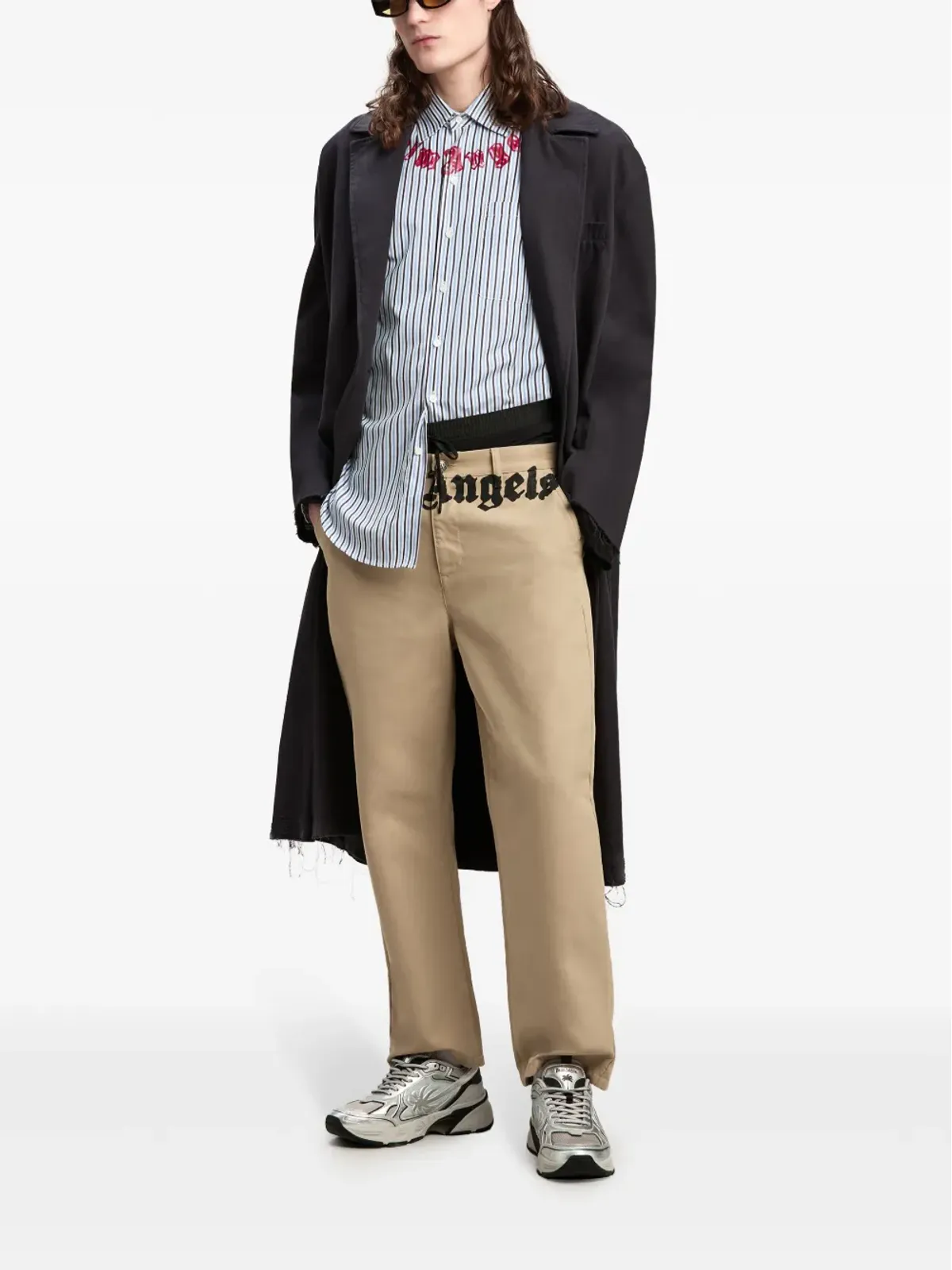 Palm Angels ロゴプリント コットン チノパン - ネュートラルカラー - 画像2