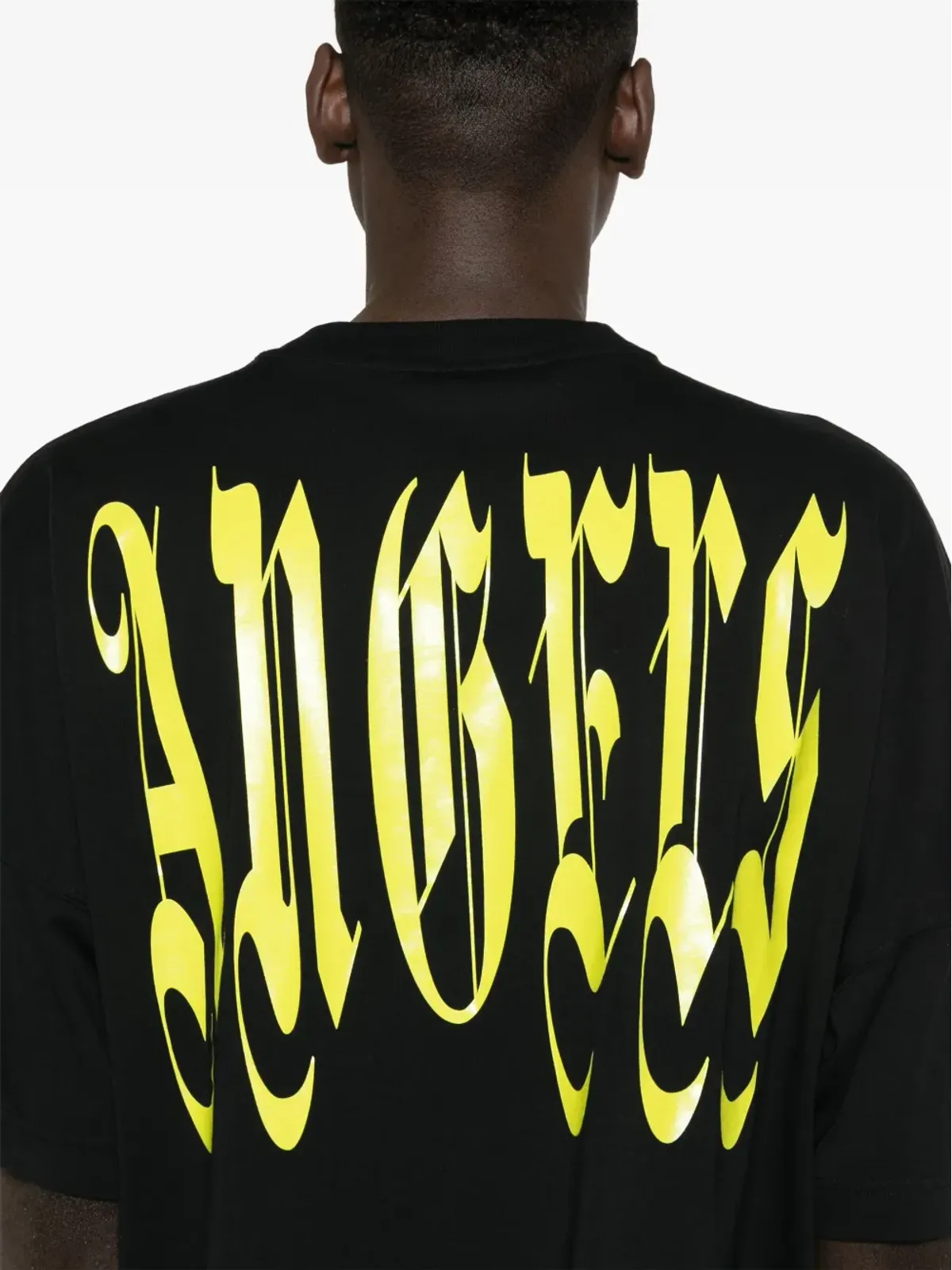 Palm Angels ゴシックロゴプリント Tシャツ ブラック - 画像5