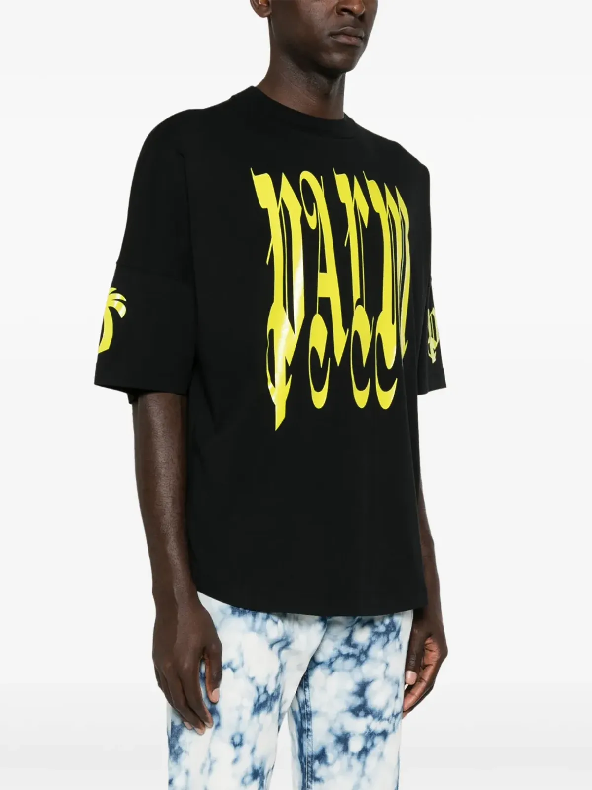 Palm Angels ゴシックロゴプリント Tシャツ ブラック - 画像3