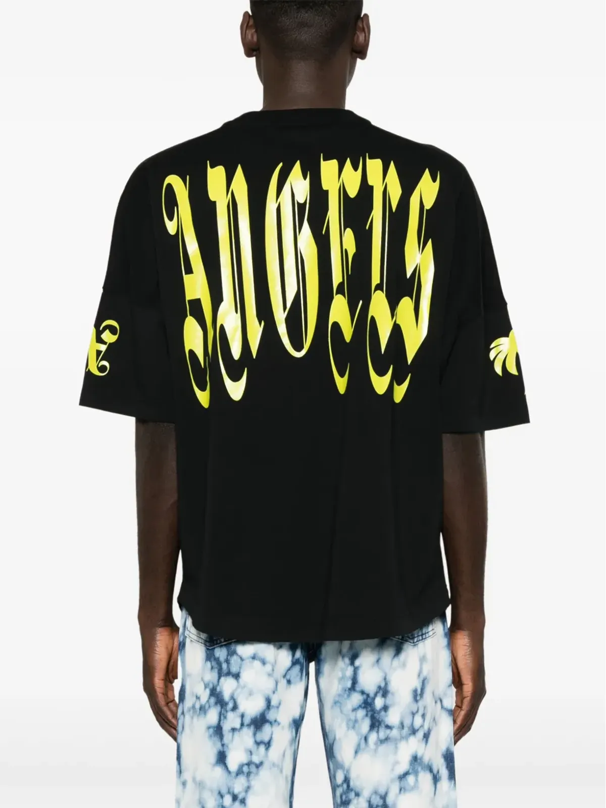 Palm Angels ゴシックロゴプリント Tシャツ ブラック - 画像4