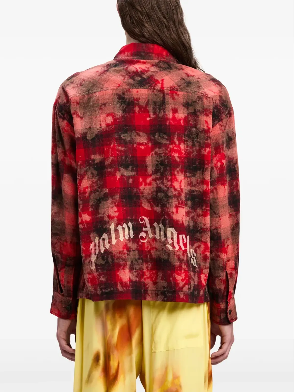 Palm Angels ロゴプリント チェックシャツ - レッド - 画像5