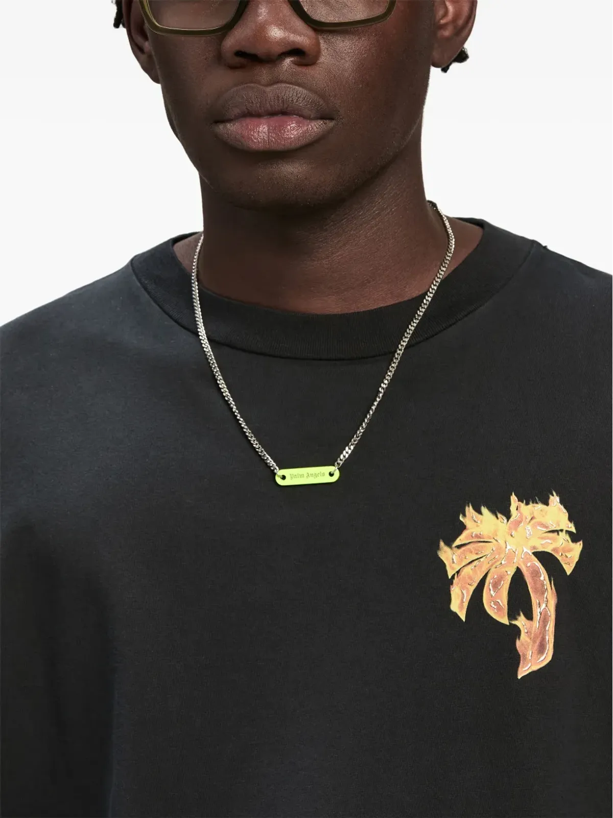 Palm Angels ロゴプレート ネックレス - シルバー - 画像3