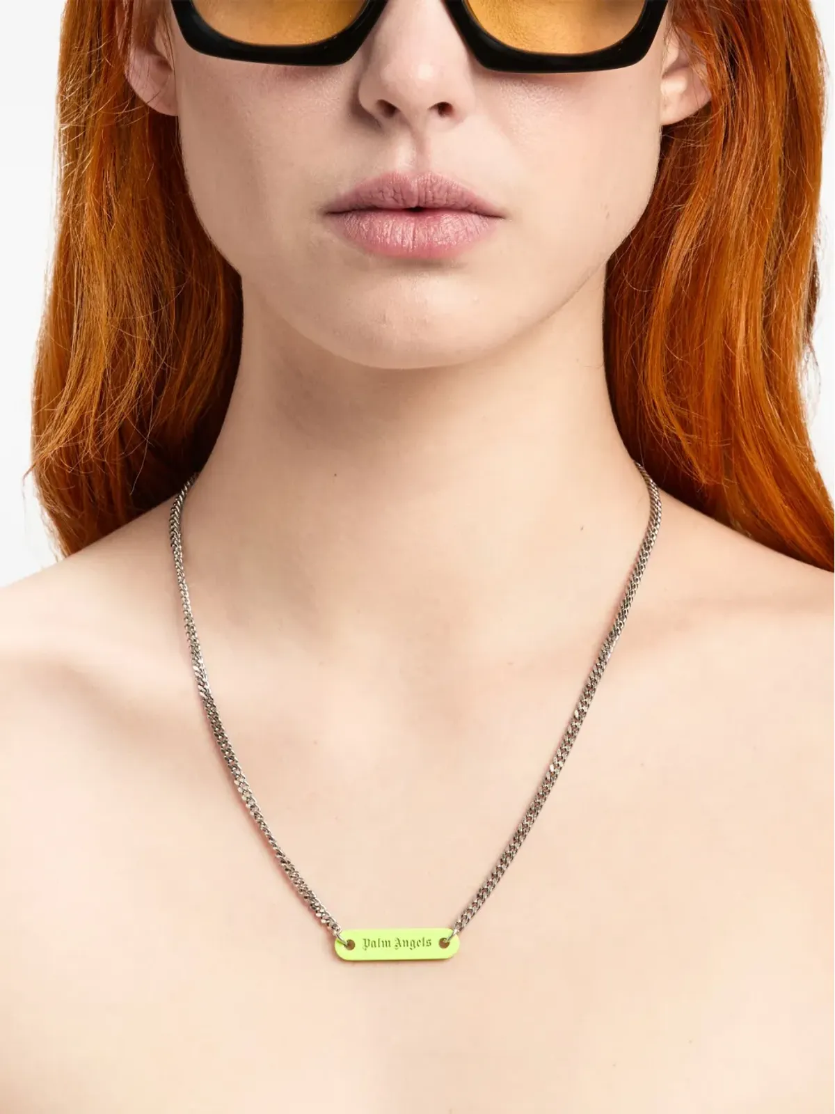 Palm Angels ロゴプレート ネックレス - シルバー - 画像4