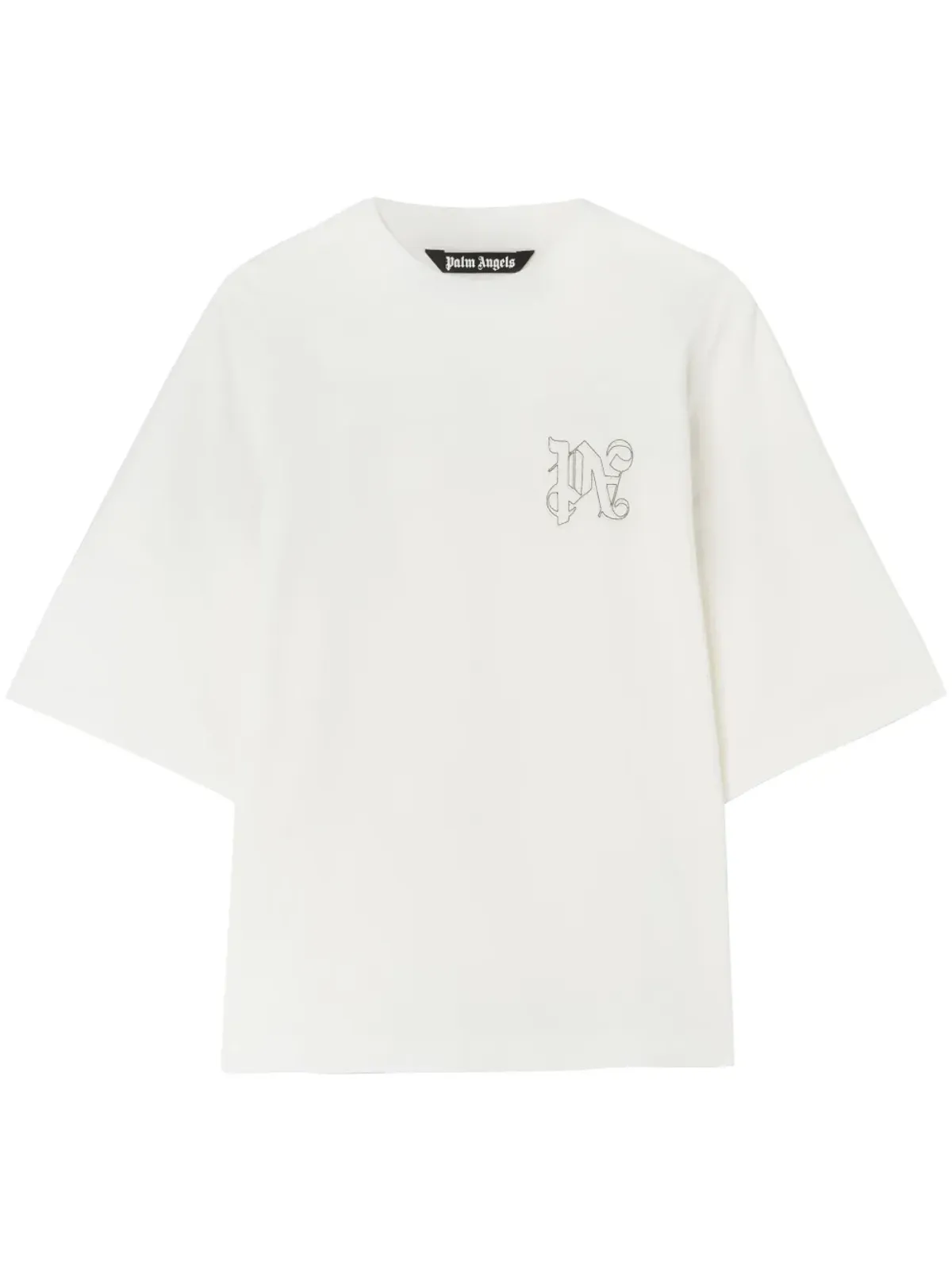 Palm Angels PAモノグラム刺繍入り Tシャツ - ホワイト - 画像1