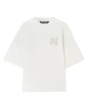 Palm Angels PAモノグラム刺繍入り Tシャツ - ホワイト - サムネイル1