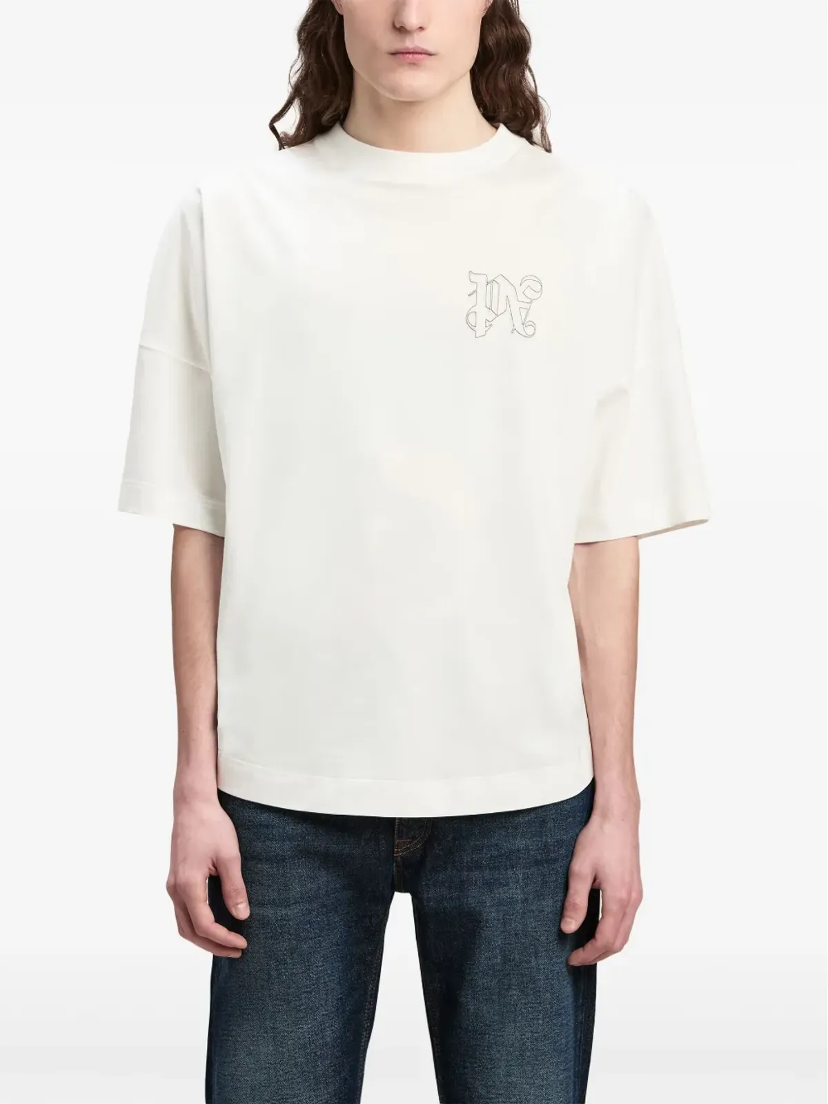 Palm Angels PAモノグラム刺繍入り Tシャツ - ホワイト - 画像3