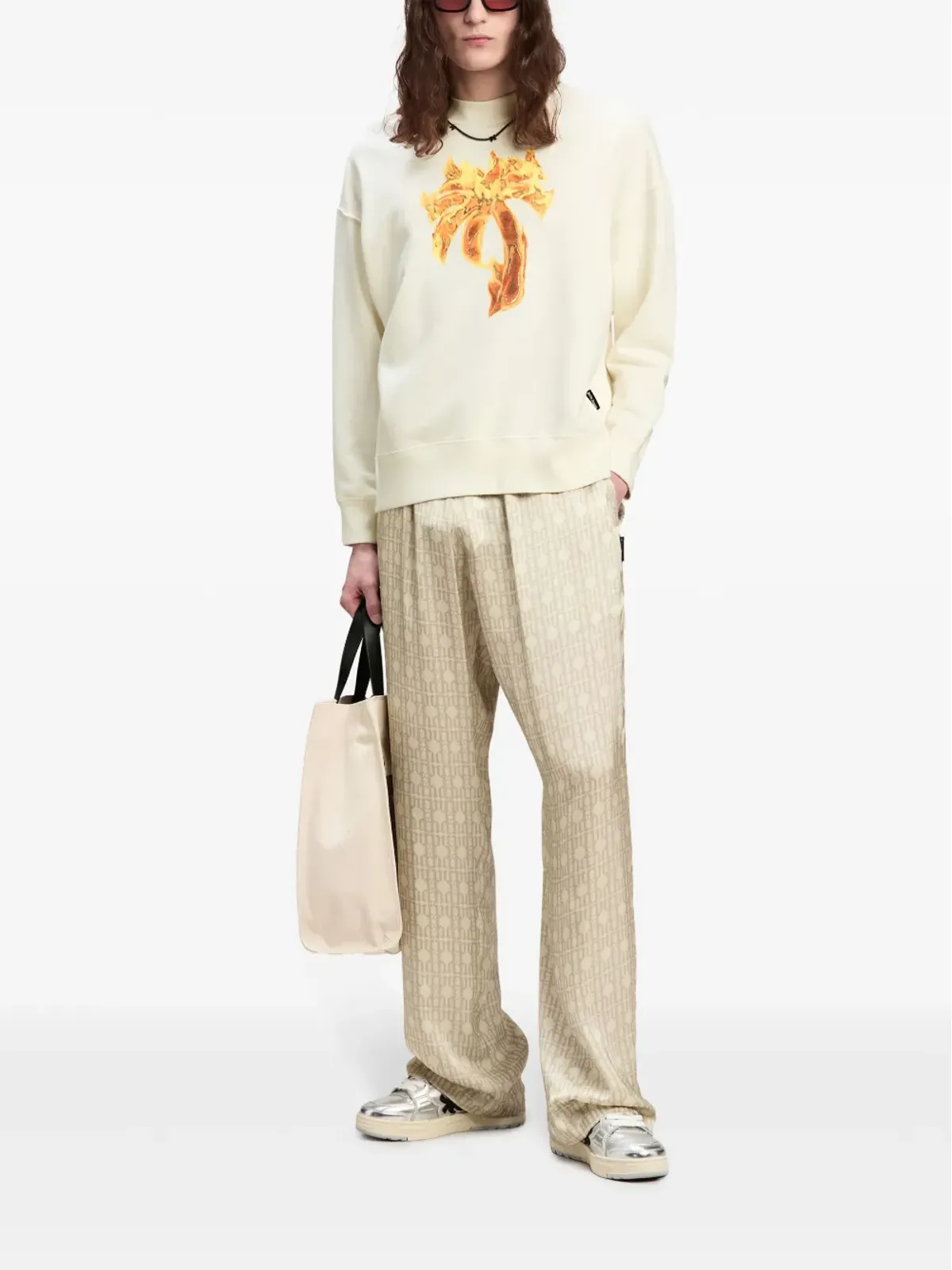 Palm Angels バーニングパーム コットン製スウェットシャツ - 画像2