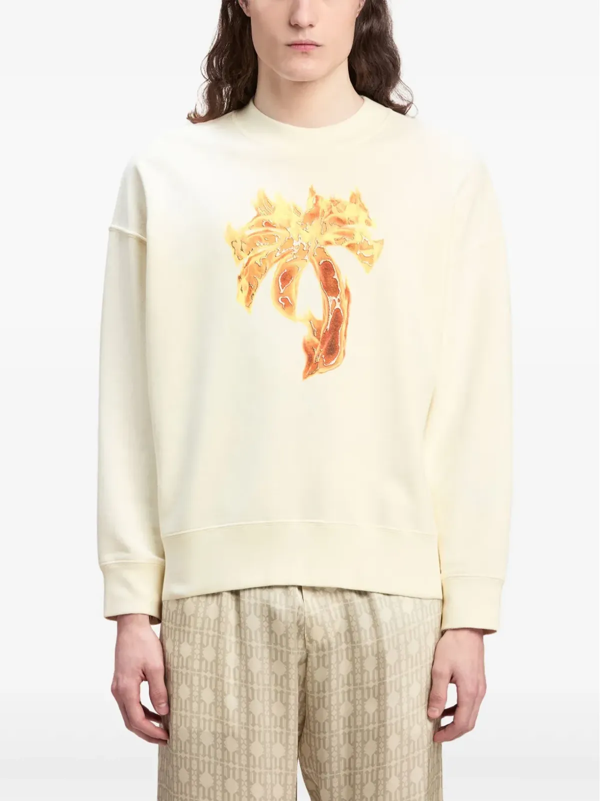 Palm Angels バーニングパーム コットン製スウェットシャツ - 画像3