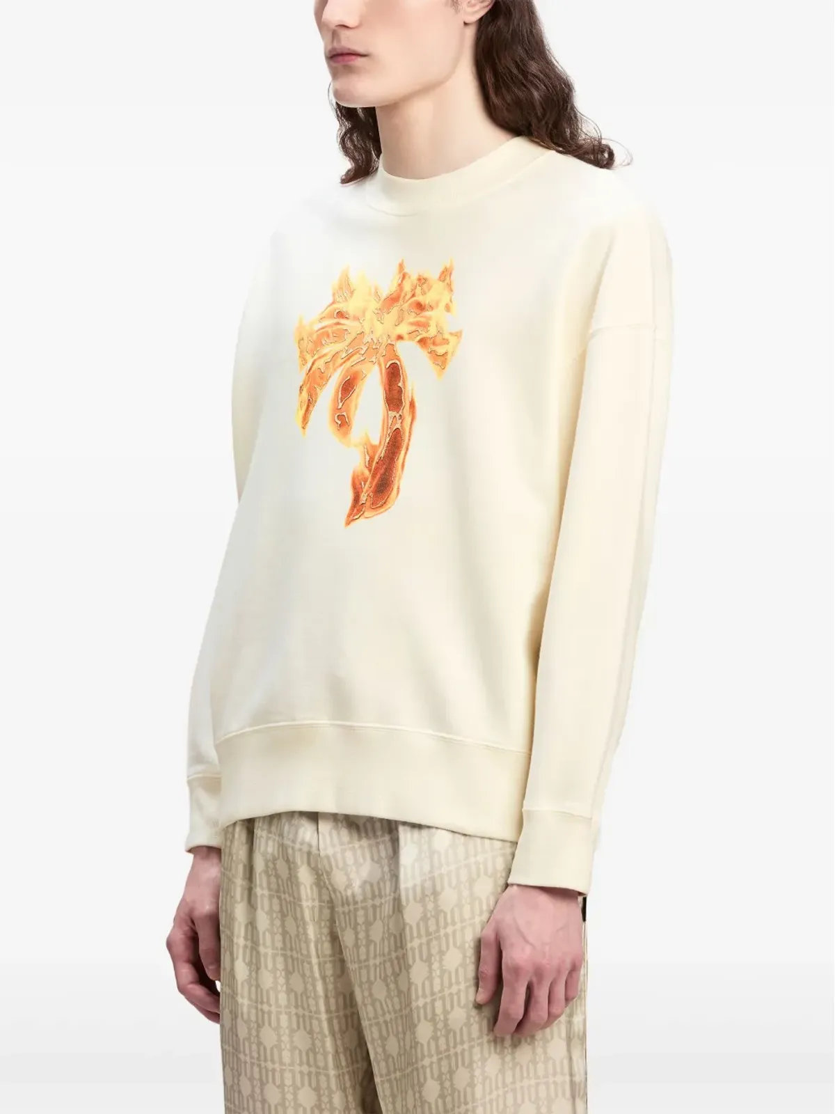 Palm Angels バーニングパーム コットン製スウェットシャツ - 画像4