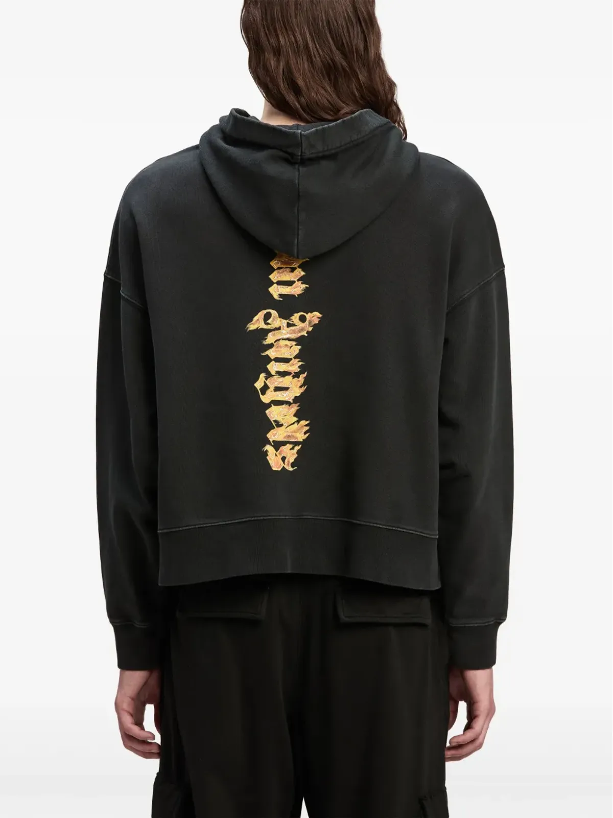 Palm Angels バーニング・パーム コットンフーディー ブラック - 画像5