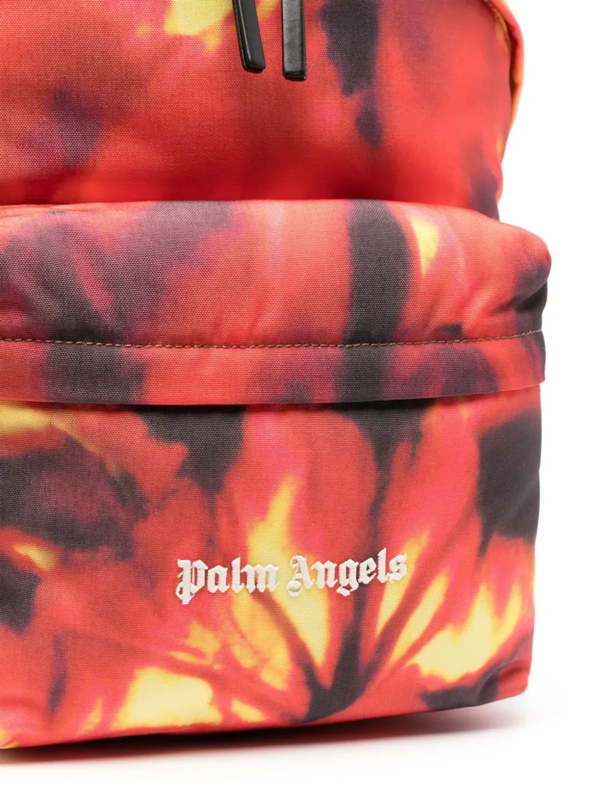 Palm Angels On Fireプリント ロゴ刺繍 バックパック - イエロー - 画像4