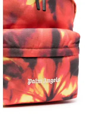 Palm Angels On Fireプリント ロゴ刺繍 バックパック - イエロー - サムネイル4