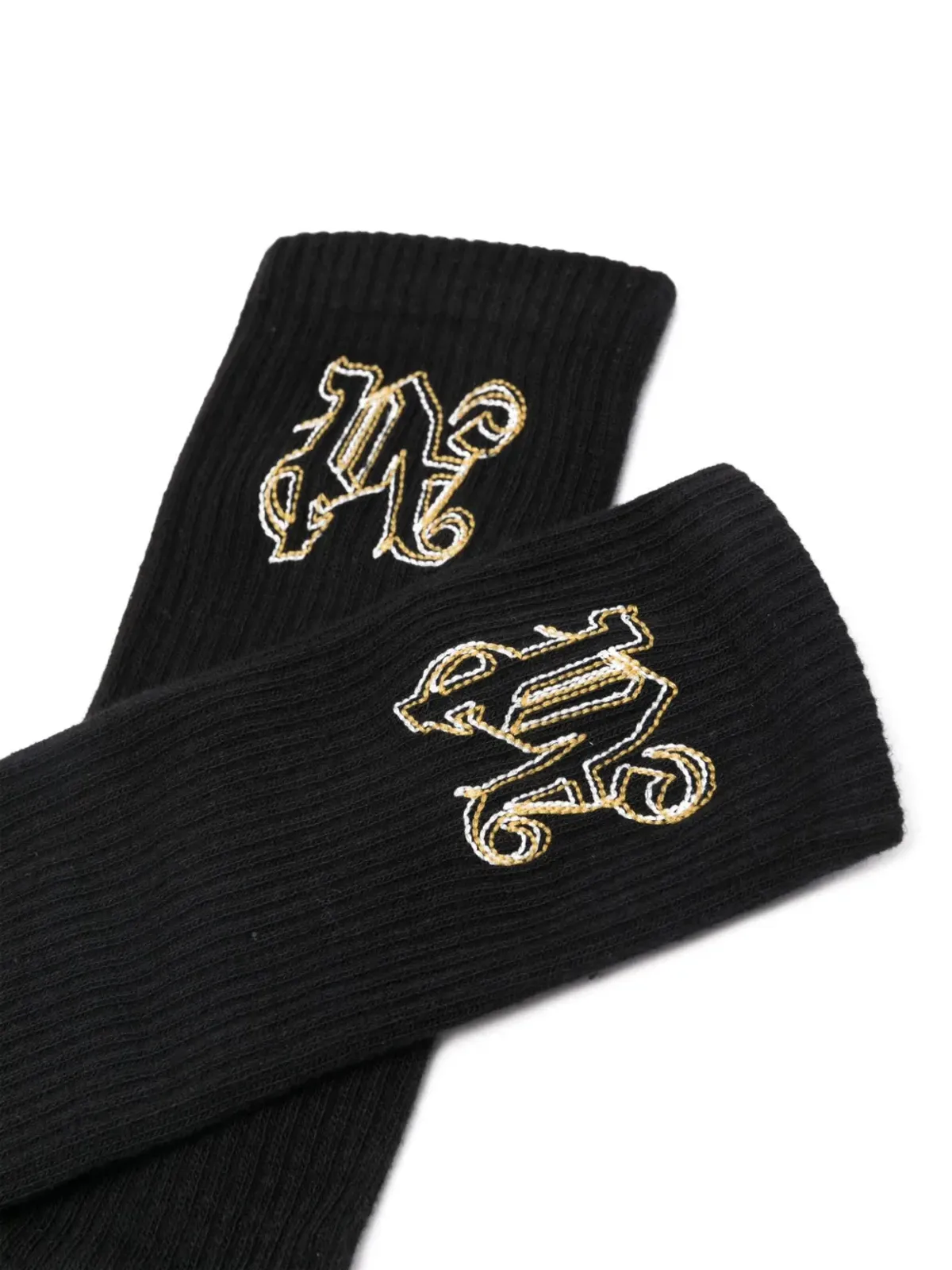 Palm Angels ロゴ刺繍リブソックス - 画像2
