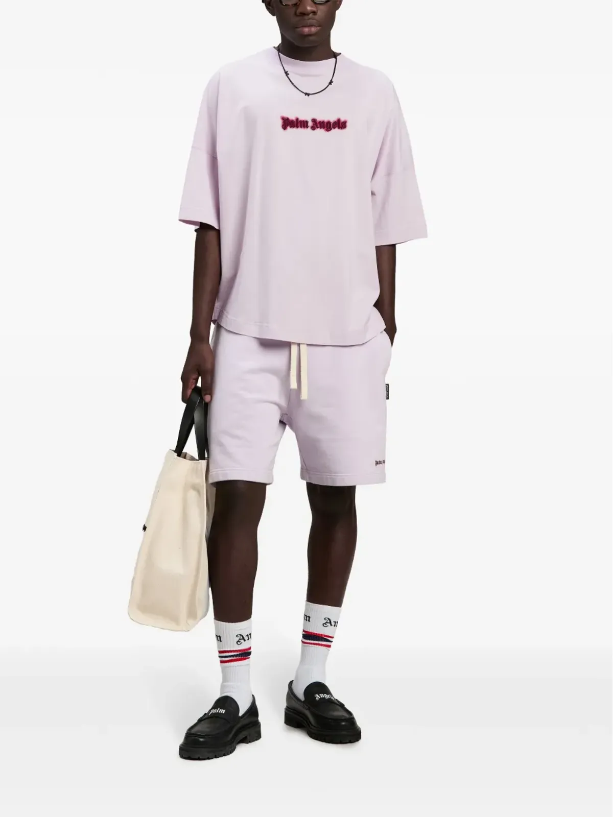 Palm Angels ドロップショルダー コットン Tシャツ - 画像2
