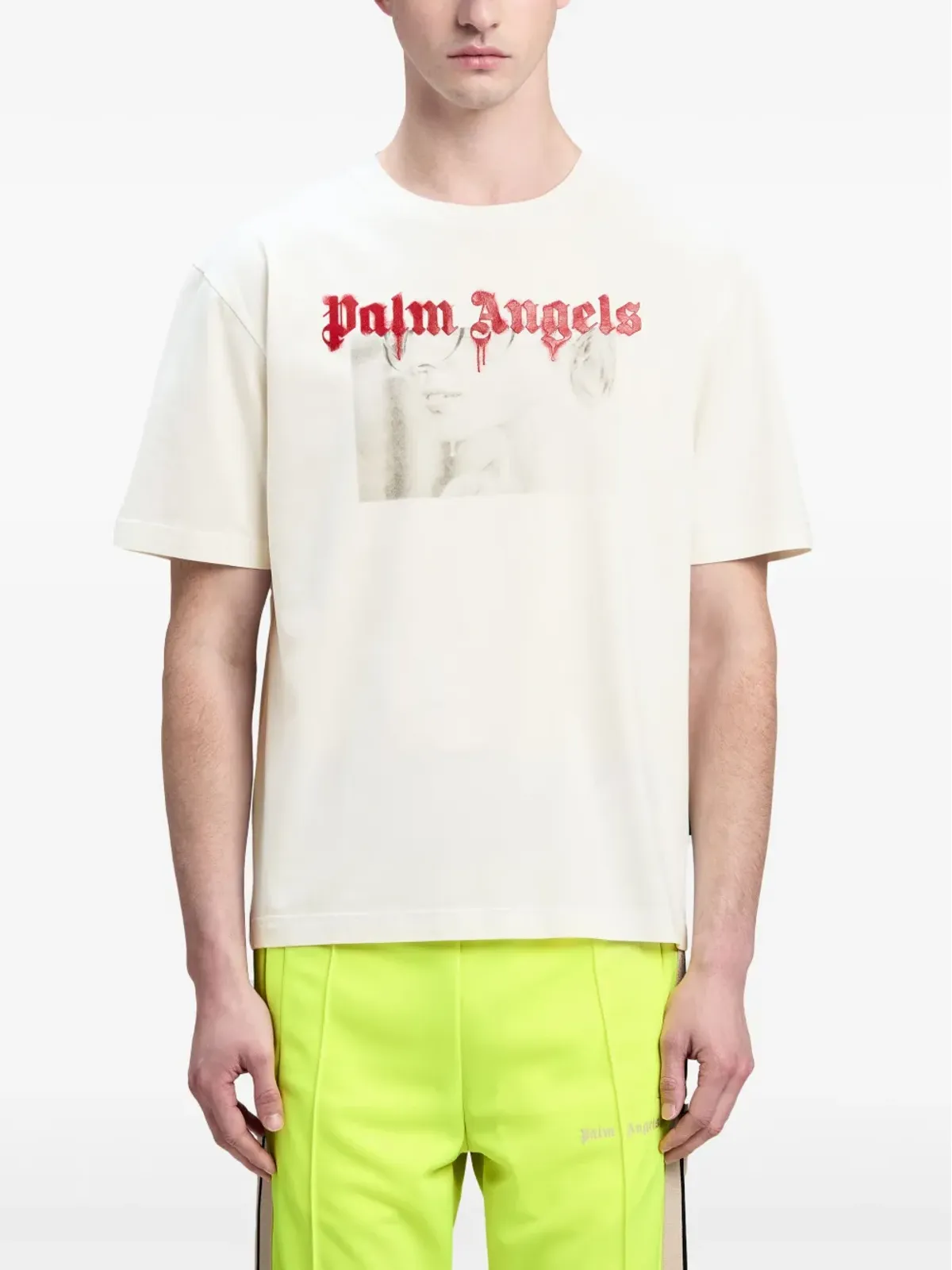 Palm Angels Portrait Pencil コットンTシャツ - 画像3