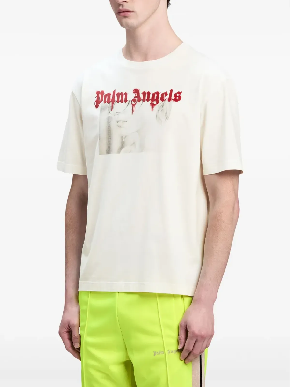 Palm Angels Portrait Pencil コットンTシャツ - 画像4