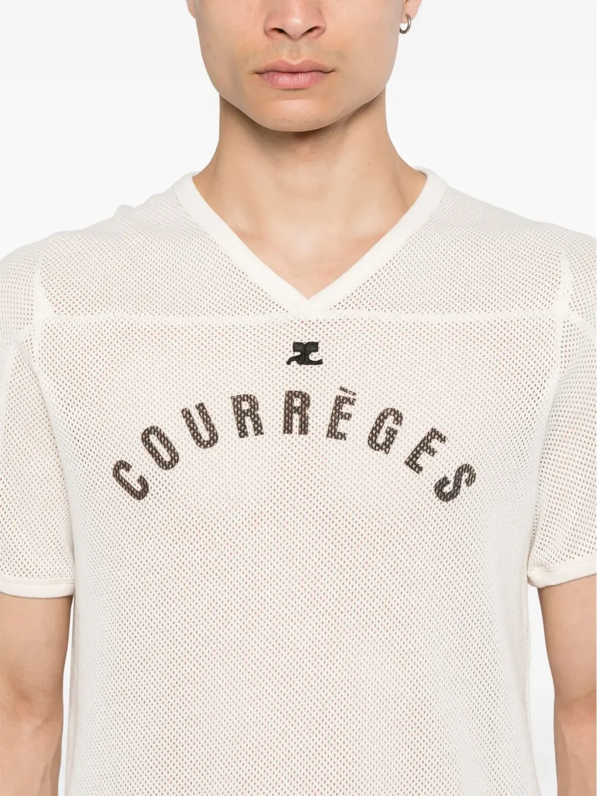 Courrèges ベースボールプリント メッシュ Tシャツ - 画像5