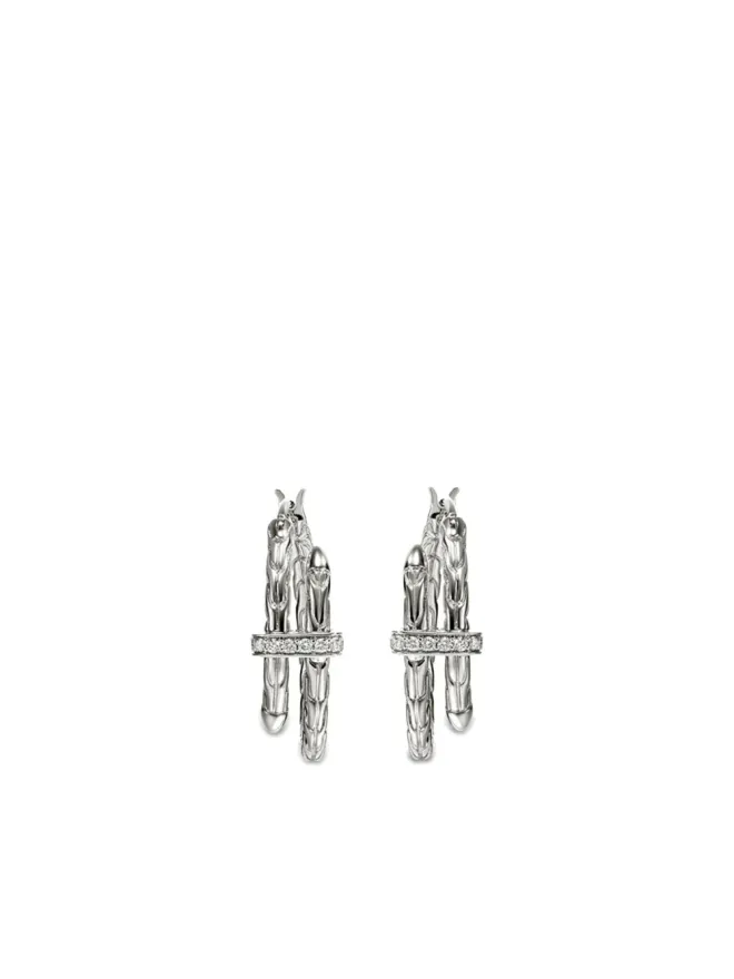 John Hardy John Hardy スターリングシルバー スピアダイヤモンド フープピアスの商品画像