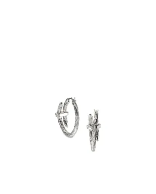John Hardy スターリングシルバー スピアダイヤモンド フープピアス - サムネイル3