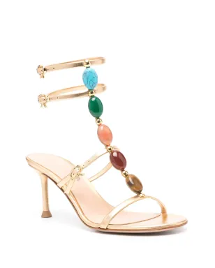 Gianvito Rossi 70mm Shanti レザーサンダル - ゴールド - サムネイル2