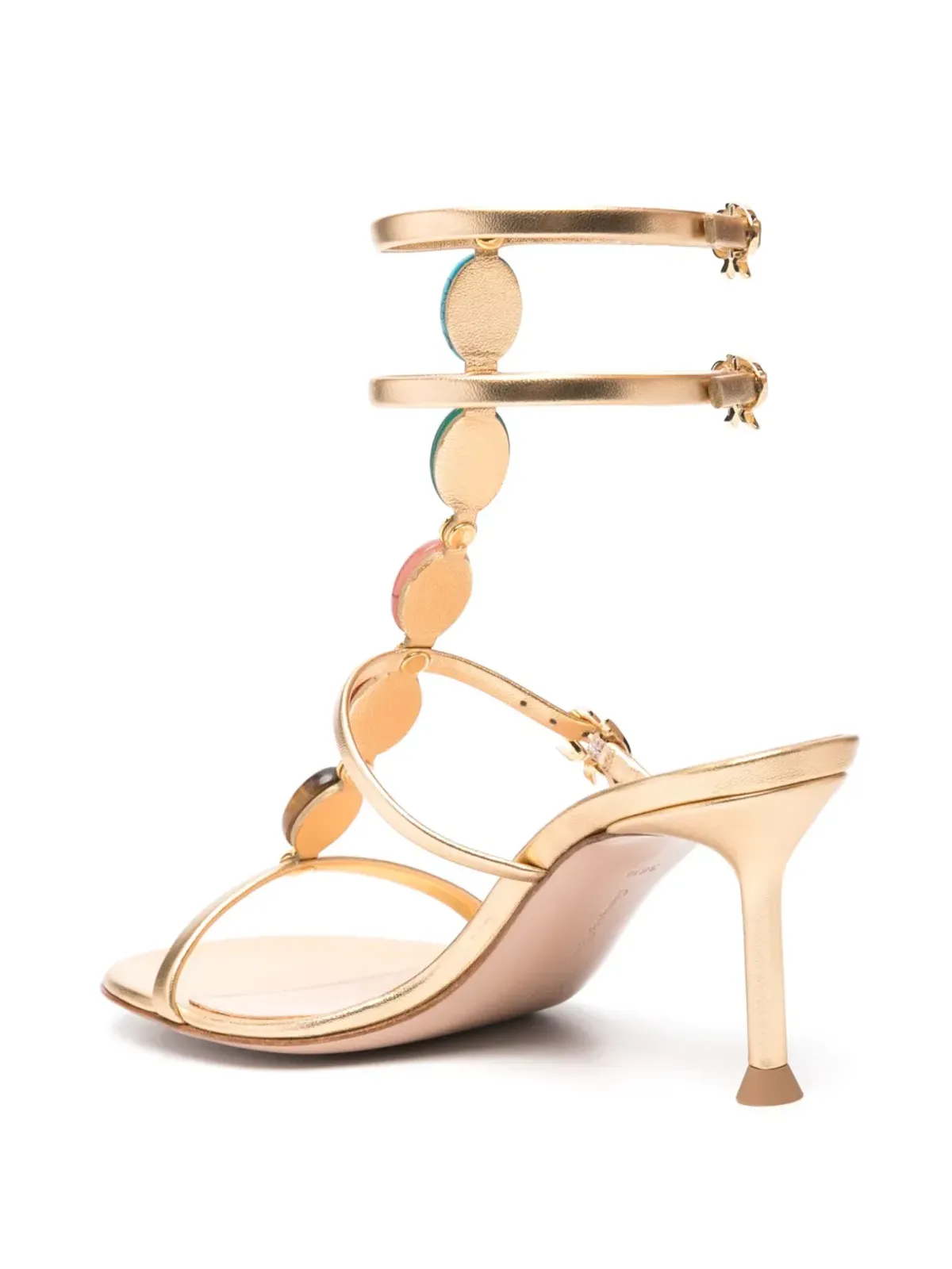 Gianvito Rossi 70mm Shanti レザーサンダル - ゴールド - 画像3