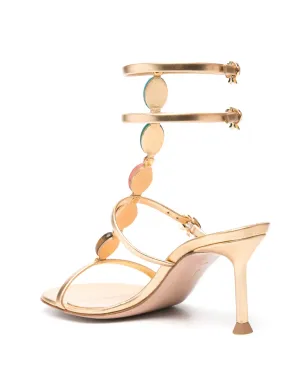 Gianvito Rossi 70mm Shanti レザーサンダル - ゴールド - サムネイル3