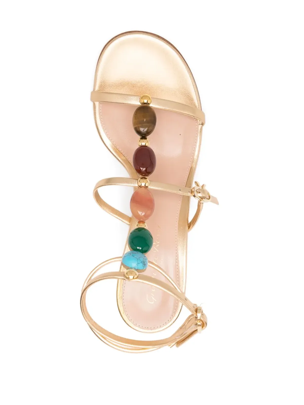 Gianvito Rossi 70mm Shanti レザーサンダル - ゴールド - 画像4