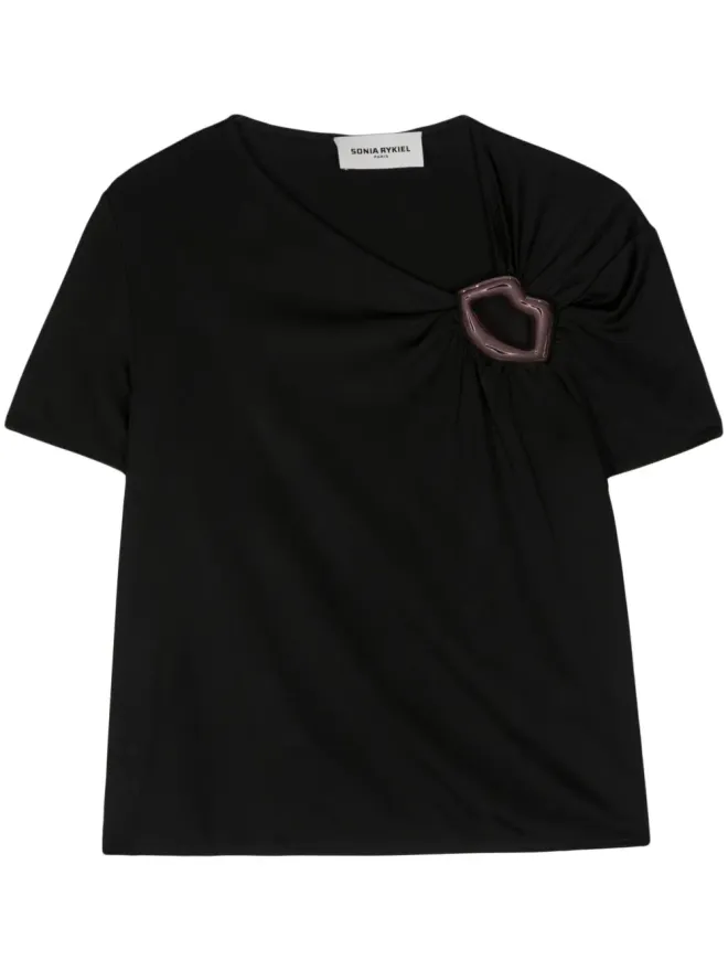 Sonia Rykiel Sonia Rykiel 口元ディテール ジャージーTシャツの商品画像