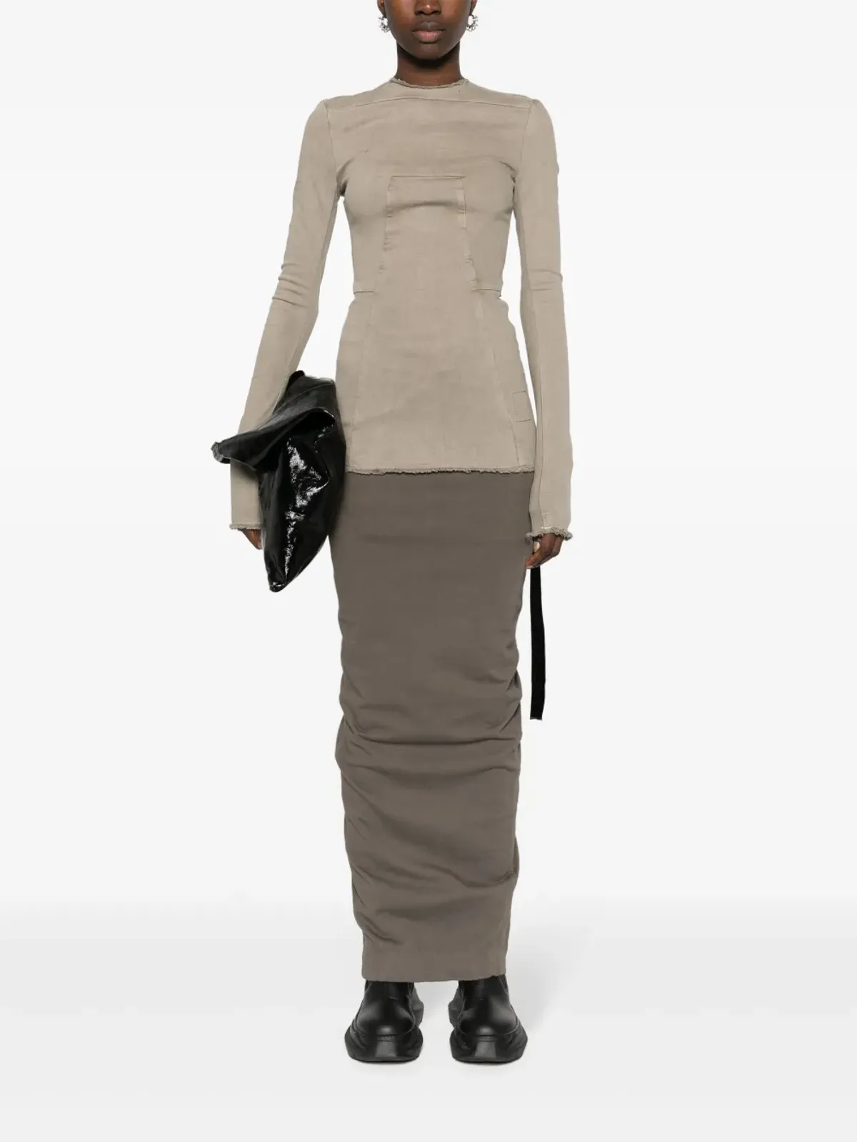 Rick Owens DRKSHDW エドフ デニムトップ グレー - 画像2