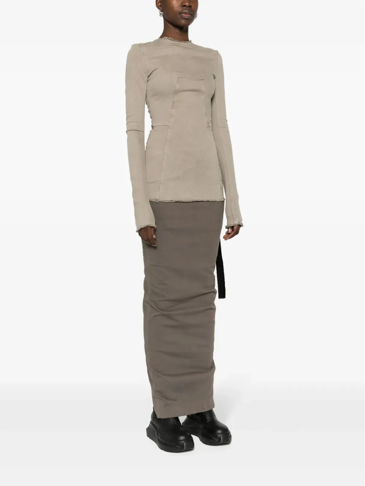 Rick Owens DRKSHDW エドフ デニムトップ グレー - 画像3