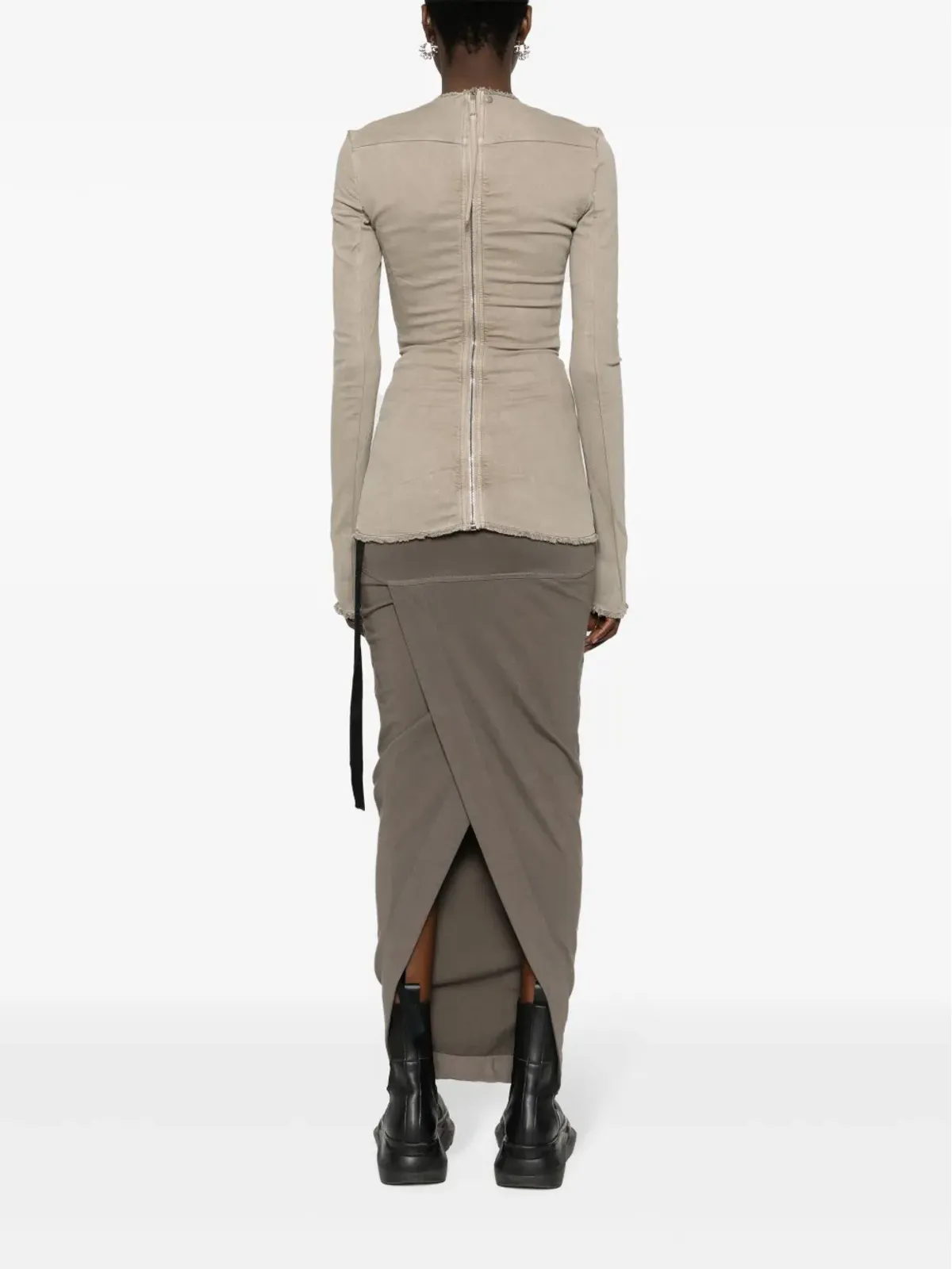 Rick Owens DRKSHDW エドフ デニムトップ グレー - 画像4