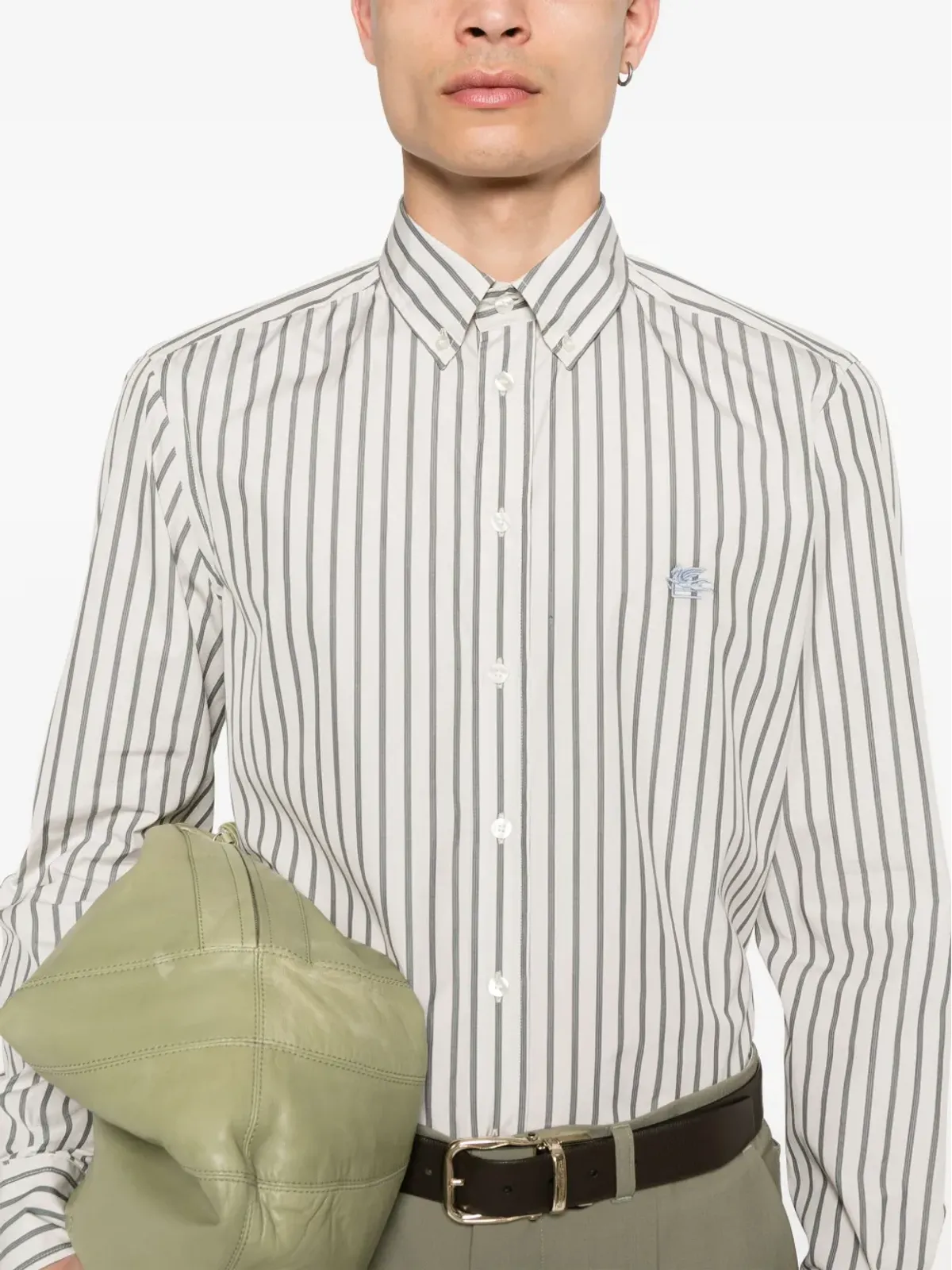 ETRO ペガソモチーフストライプシャツ - ニュートラルカラー - 画像5
