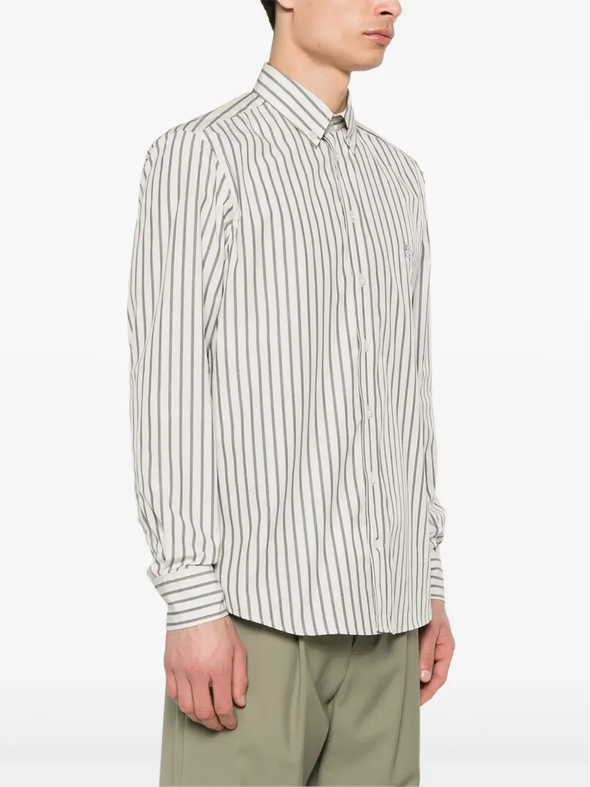 ETRO ペガソモチーフストライプシャツ - ニュートラルカラー - 画像3