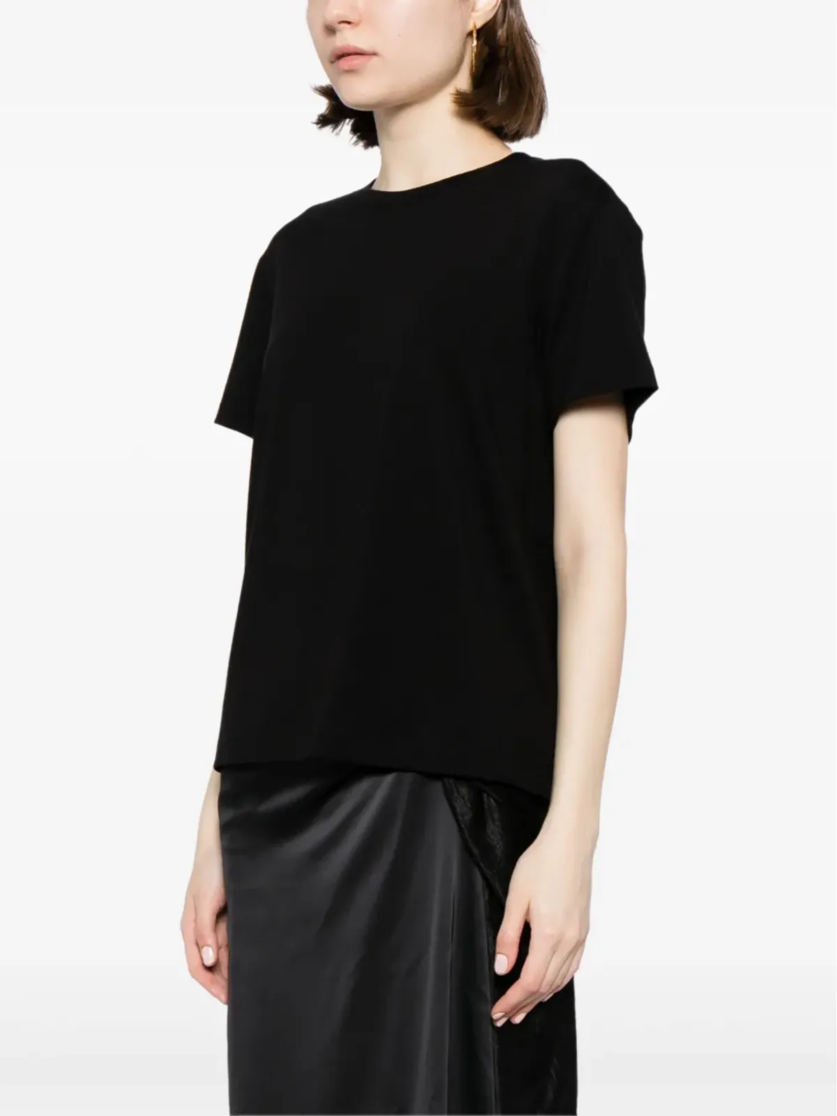 Vince クルーネック コットンTシャツ ブラック - 画像3