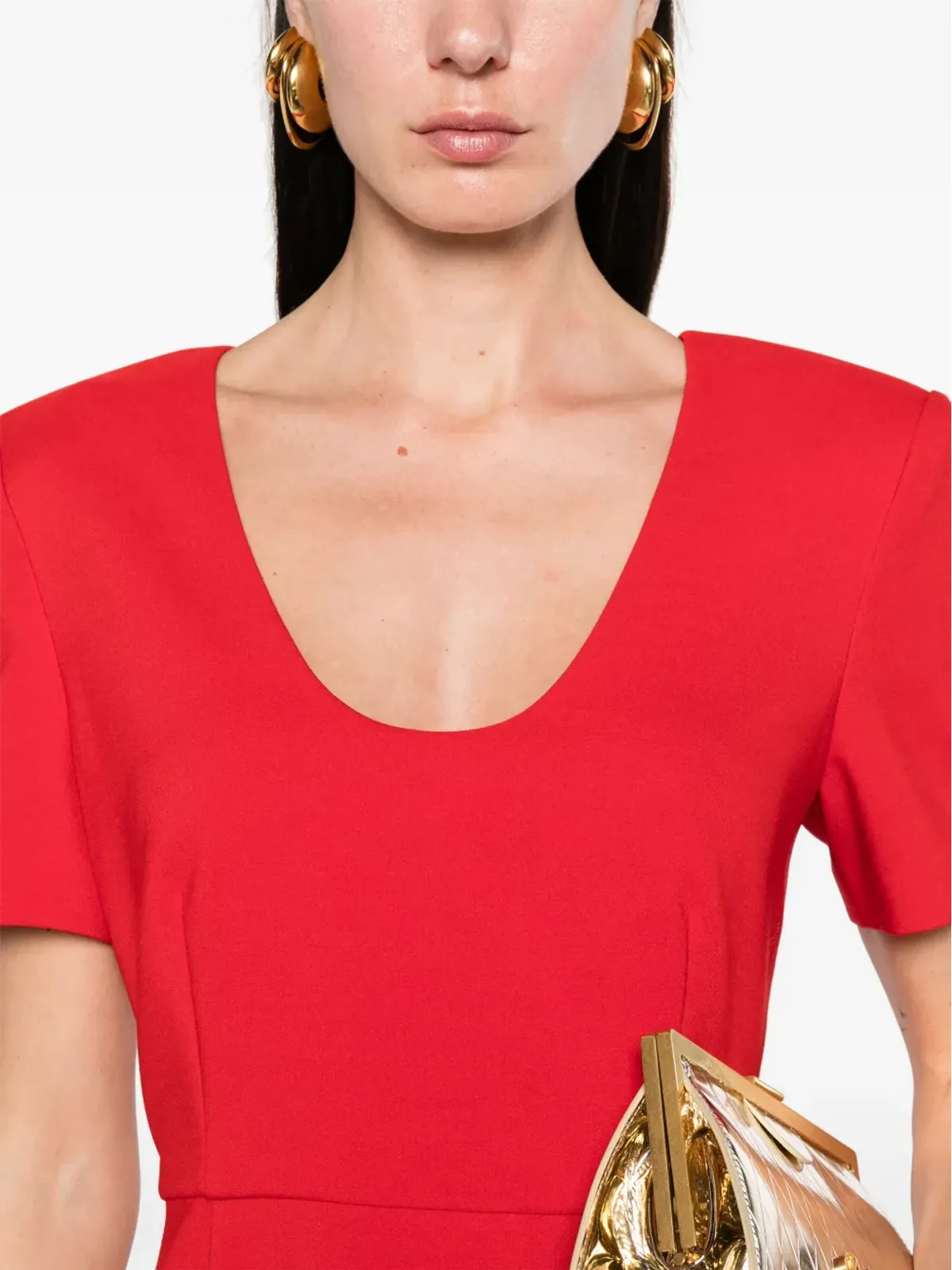 Roland Mouret A-line crepe midi dress - Red - 画像5