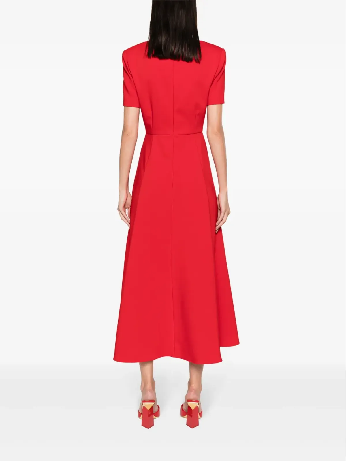 Roland Mouret A-line crepe midi dress - Red - 画像4