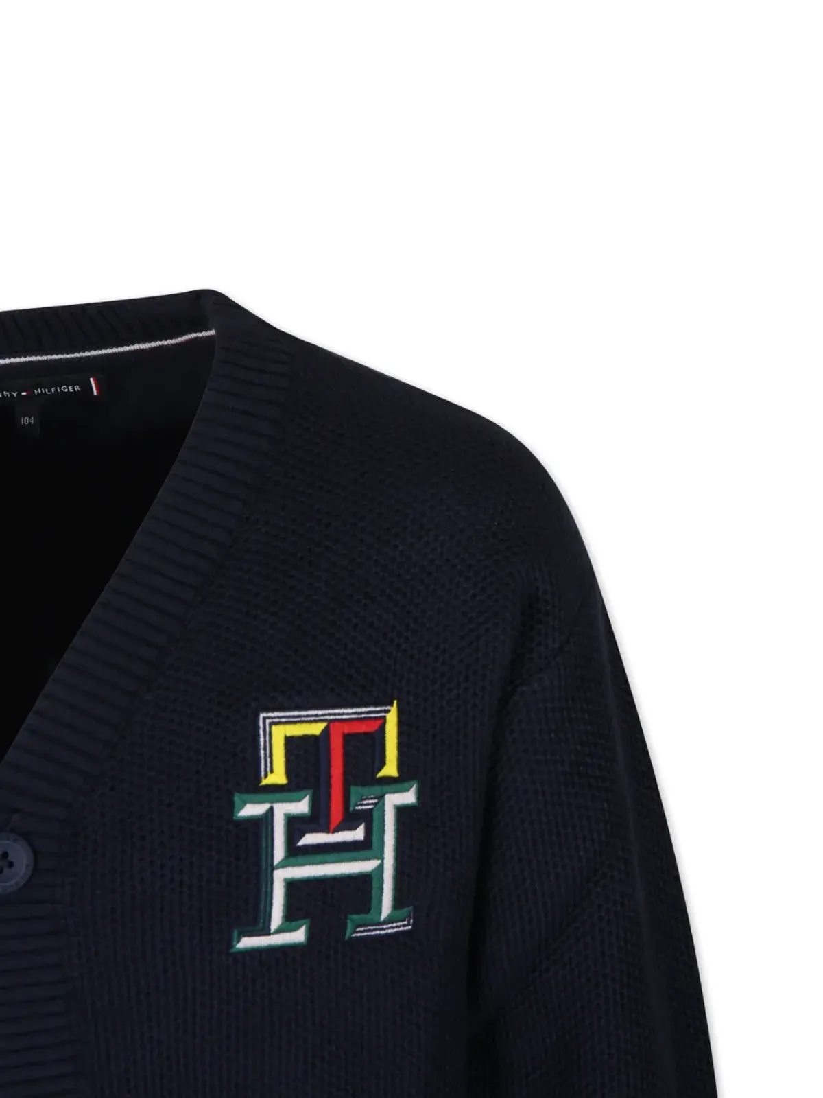 Tommy Hilfiger Junior ロゴ刺繍入りコットンカーディガン ブルー - 画像3